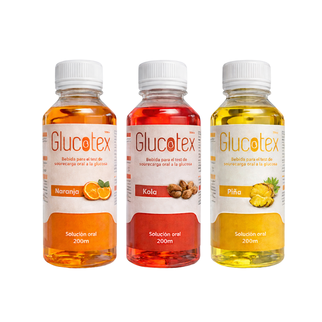 Mujer embarazada con la línea Glucotex